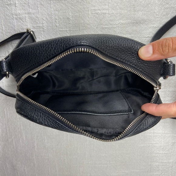 Corder London Cross Body Black Pebble Leather Zip Closure Purse - Picture 9 of 15